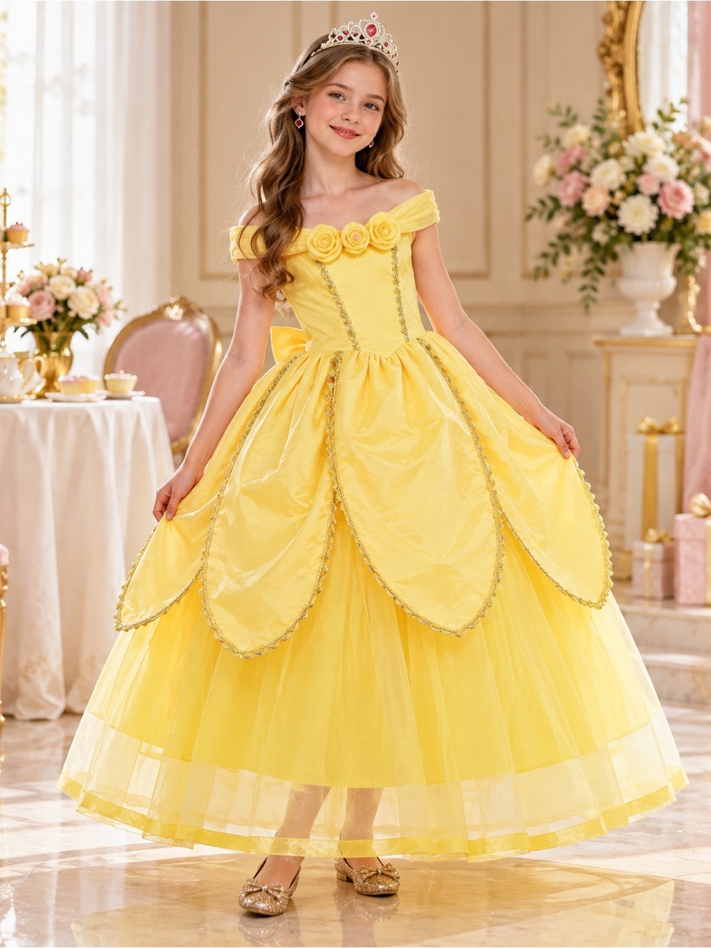 Princess Belle Yellow Dress Kids Size 10–12 150 cm - Picture 3 of 17